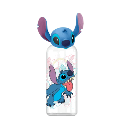 Botella 560 ml. con tapa figura 3D Stitch