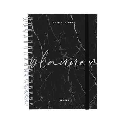 Planner Semanal Mármol Negro