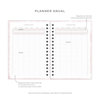 Planner Semanal Mármol Rosa