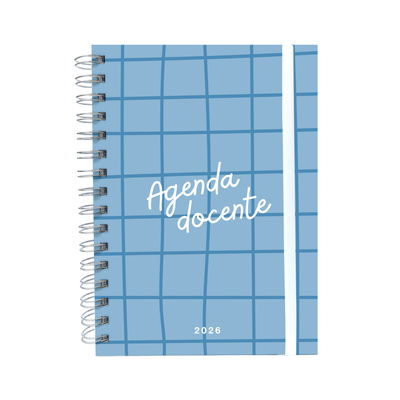 Agenda Docente Nivel Primario o Secundario 5 a 10 Cursos - Cuadros Azul