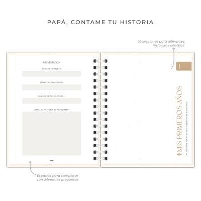 Diario Papá contame tu historia "Tapa foto"