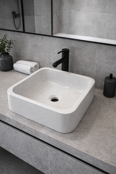 ✨ Bacha de Concreto Cuadrada 35 × 35 cm