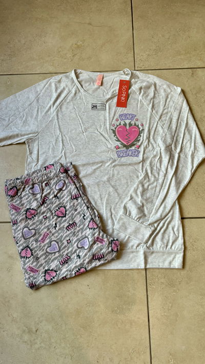 Pijama de algodón con pantalón estampado