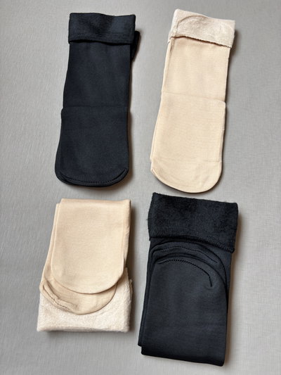 Medias con peluche efecto piel