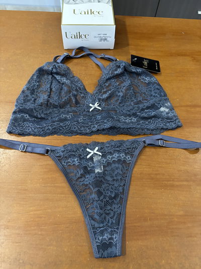Conjunto top bralette de puntilla con less regulable "Uailee" Art.1008