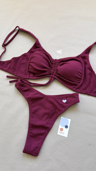 Bikini corpiño top para fruncir y colaless Roma