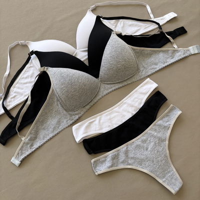 Conjunto triangulito con base taza soft de algodón