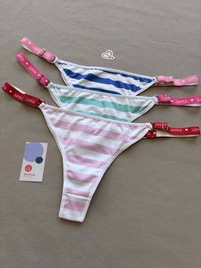 Colaless regulables de microfibra rayada pack x3 Sayka