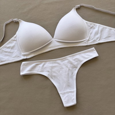 Conjunto triangulito con base taza soft de algodón