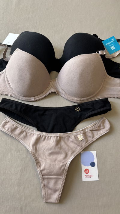 Conjunto taza soft con push up de algodón Tiento Art.639