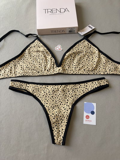 Conjunto de algodón y colaless animal print Trenda