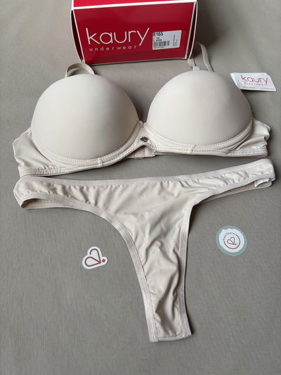 Conjunto de microfibra con taza soft push up con colaless "Kaury" Art.8165