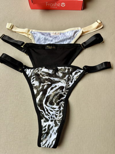 Colaless de microfibra animal print pack x3 "Frashe" Art.632