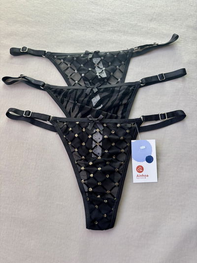 Colaless regulable de tul con brillos pack x3 "Sayka" Art.10905