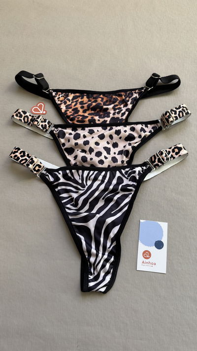 Colaless regulable de microfibra animal print pack x2