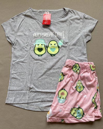 Pijama mangas cortas y short palta