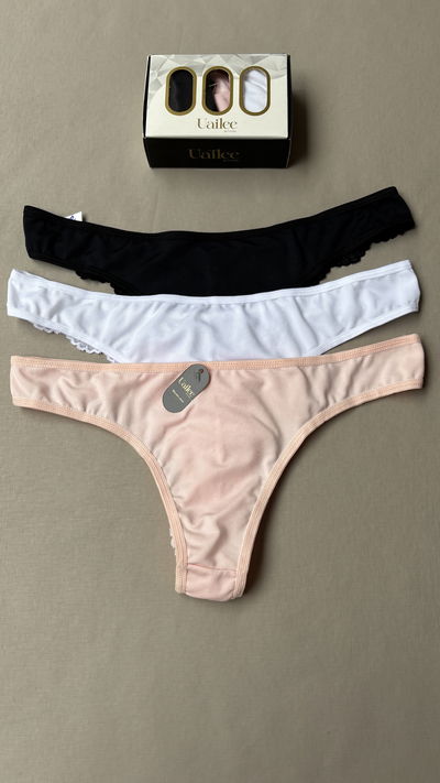 Colaless de microfibra con puntilla pack x3 Art.2000 Uailee