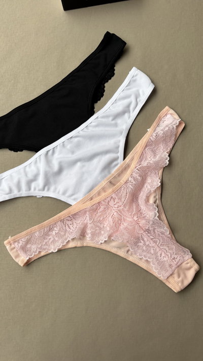 Colaless de microfibra con puntilla pack x3 Art.2000 Uailee