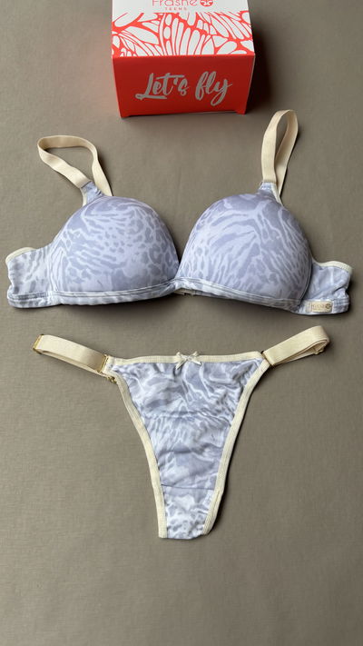 Conjunto triangulito taza soft microfibra sublimada con colaless "Frashe" Art.629