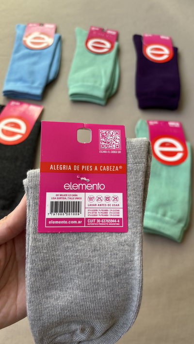 Medias 1/2 caña lisas de mujer Elemento