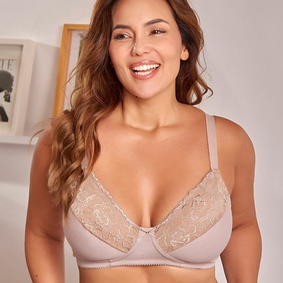 Corpiño de algodón, sin arco y con puntilla Tiento Art.1013