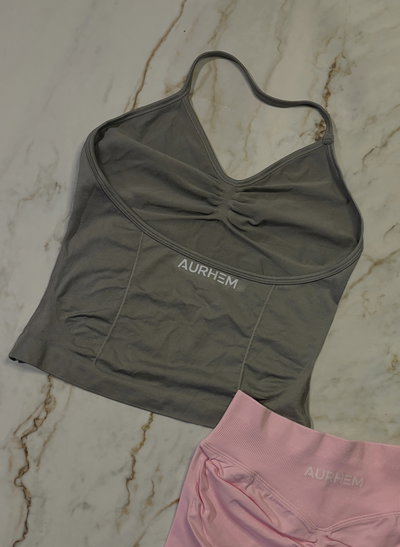 TOP HALTER GRIS SPORT