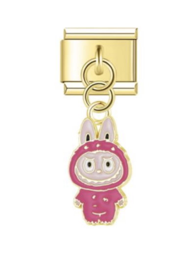 Charm LABUBU rosa gold