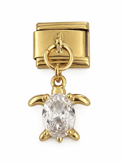 Charm TORTUGA con circonita (gold) 
