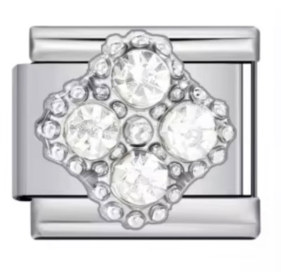 Charm TREBOL BRILLO full silver