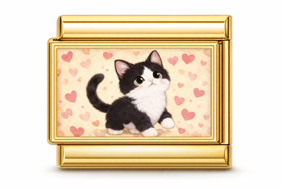 Charm GATITO BLANCO Y NEGRO GOLD