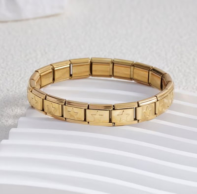 PULSERA ITALIANA ESTRELLAS GOLD