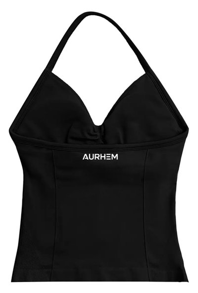 Top HALTER sporty NEGRO