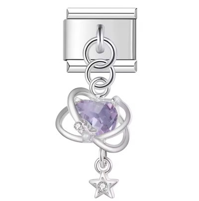 Charm colgante corazon morado