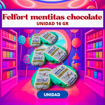 Felfort chocolate relleno de menta unidad 16 gr