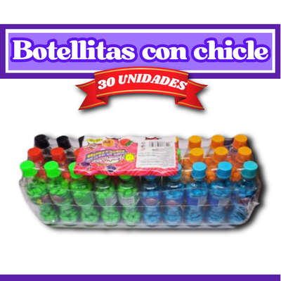 Botellitas con chicle 30 uni