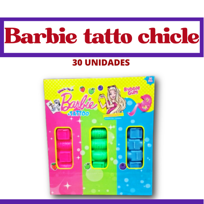 Barbie tatto chicle 30 unidades 