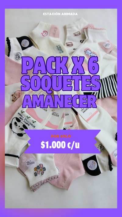 Pack x 6 soquetes AMANECER 