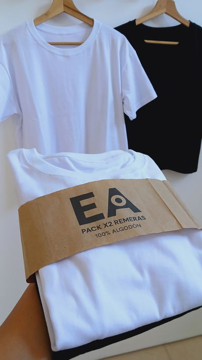 PACK X 2 REMERAS 100% ALGODON 