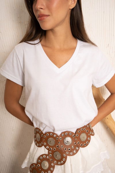 REMERA BLANCA 100% ALGODÓN CUELLO V