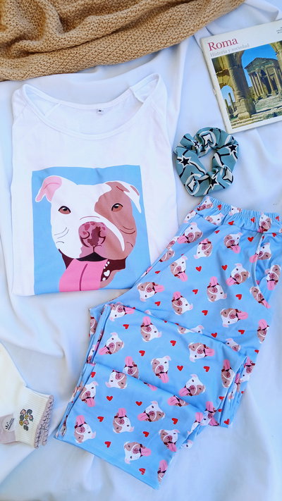 PIJAMA DOG CELESTE