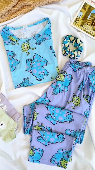 PIJAMA MONSTER INC PANTALÓN LILA