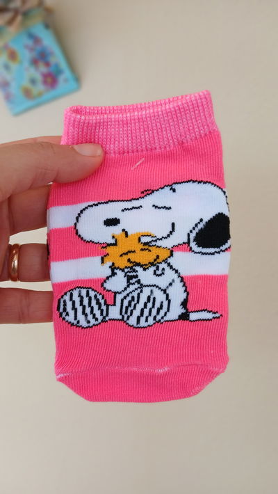 SOQUETES SNOOPY FUCSIA 