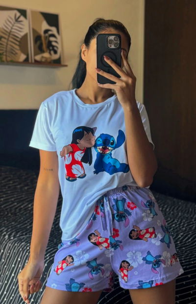 PIJAMA LILO Y STITCH VIOLETA