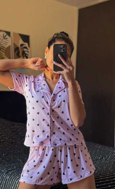 CAMISERO CORAZONES ROSA