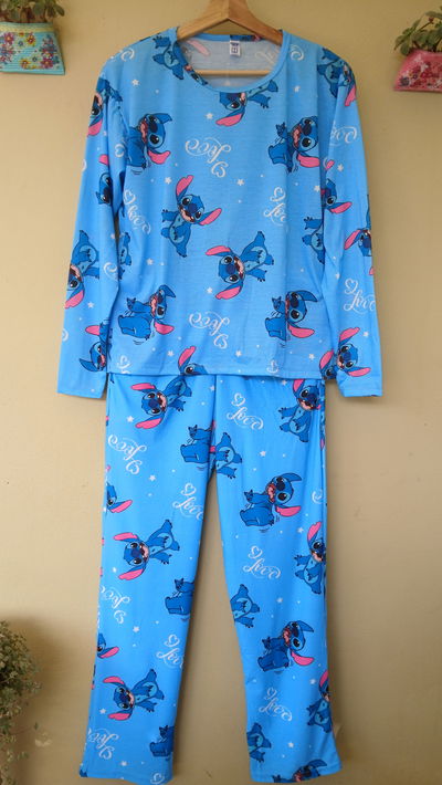 PIJAMA STITCH MANGAS LARGAS 