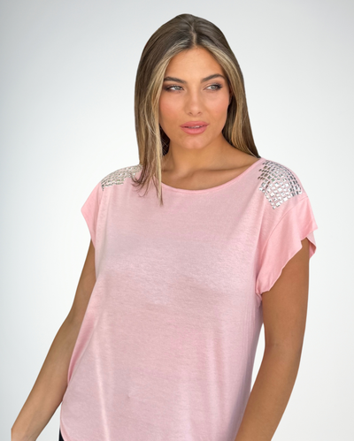 Remera Con Tachas M/corta Rooney