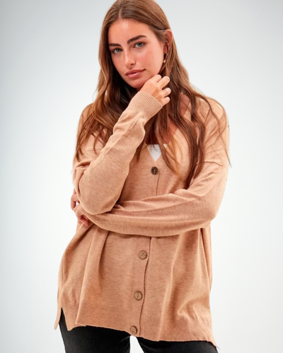 Saco Cardigan Clasico De Bremer Con Tajos Laterales