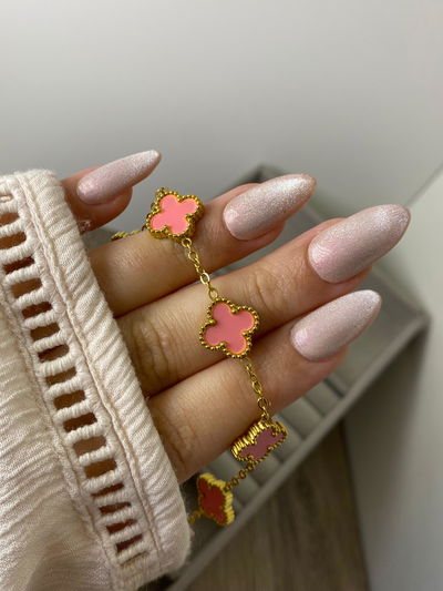 Pulsera Trébol Salmon