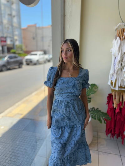 Vestido de jeans largo 