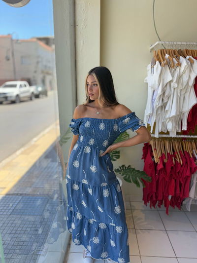 Vestido de jeans largo